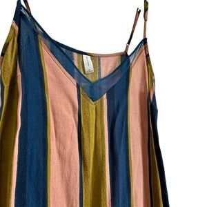 Gentle Fawn Sleeveless Blouse, Striped Pink, Blue, & Green Cami Tank Top, Medium